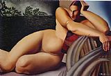 Tamara de Lempicka Reclining Nude painting
